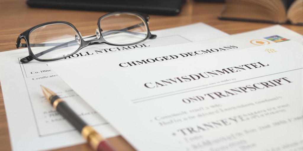 Okul belgeleri ve akademik ortamın görseli.